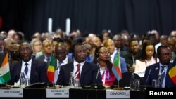 FILE - Delegates attend the opening of the U.S.-sub-Saharan Africa trade forum to discuss the future of the African Growth and Opportunity Act (AGOA), at the NASREC conference center in Johannesburg, South Africa, November 3, 2023. (REUTERS/Siphiwe Sibeko)
