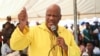 Botswana Patriotic Front (BPF) presidential candidate Mephato Reatile speaks during a meeting for the election campaign in Thankane village, in the outskirt of Jwaneng on October 25, 2024 ahead of the general election scheduled for October 30, 2024. (Pho