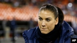 Thủ môn Hope Solo (ảnh tư liệu)