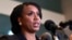 Rep.-elect Ayanna Pressley, Democrat-Massachusetts, listens during a news conference with members of the Progressive Caucus in Washington, Nov. 12, 2018.