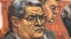 El expresidente de Honduras Juan Orlando Hernández, que vistió traje durante el juicio, se mostró imperturbable al declarar por intermedio de un intérprete. 