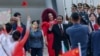 FILE - Cameroon's President Paul Biya, center, waves as he arrives at the Beijing Capital International Airport, ahead of the 2024 Summit of the Forum on China-Africa Cooperation (FOCAC) in Beijing, China, Sept. 4, 2024. 