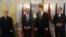 U.S. Vice President Joe Biden, Latvia's President Raimonds Vejonis (2R), Lithuania's President Dalia Grybauskaite (L) and Estonia's President Toomas Hendrik Ilves (R) pose for a picture in Riga castle, Latvia, Aug. 23, 2016. 