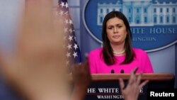 White House Press Secretary Sarah Sanders holds the daily briefing at the White House in Washington, June 25, 2018. 