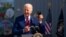 President Joe Biden speaks to school staff during a visit at Brookland Middle School in northeast Washington, Sept. 10, 2021. 