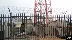 A partially burnt down communication tower area destroyed by Boko Haram in Maiduguri, Nigeria, Friday, Sept. 7, 2012.