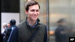 Jared Kushner, son-in-law of of President-elect Donald Trump walks from Trump Tower, Nov. 14, 2016, in New York. 