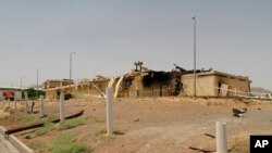 This photo released July 2, 2020, by the Atomic Energy Organization of Iran, shows a building after it was damaged by a fire, at the Natanz uranium enrichment facility, some 320 kilometers south of the capital Tehran.