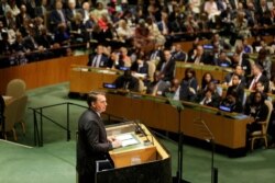 Brazilian President Jair Bolsonaro addresses the 74th session of the United Nations General Assembly at U.N. headquarters, in New York, Sept. 24, 2019.