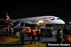 Arrival of the first batch of Russia's Sputnik V coronavirus disease (COVID-19) vaccine, in Mexico City