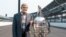 FILE - Four-time winner of the Indianapolis 500, Al Unser, poses with the Borg-Warner Trophy at the Indianapolis Motor Speedway in Indianapolis, July 20, 2021.