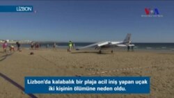 Lizbon Plajında Düşen Uçak Paniği