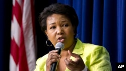 FILE - Mae Jemison, shown at a White House forum in June 2012, promotes science literacy and says people in every part of the world need to understand science for the sake of human survival.