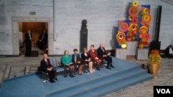 诺贝尔和平奖颁奖典礼为得奖人刘晓波留出空椅子（美国之音王南拍摄）
