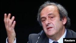 President Michel Platini à Zurich, le 28 mai, 2015. (REUTERS/Ruben Sprich)