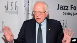 Democratic presidential candidate Sen. Bernie Sanders walks the red carpet at the Jazz Foundation of America's 17th annual "A Great Night in Harlem" gala concert, at the Apollo Theater in New York, April 4, 2019.