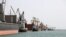 Ships are seen at Hodeida port, Yemen, May 14, 2019. 