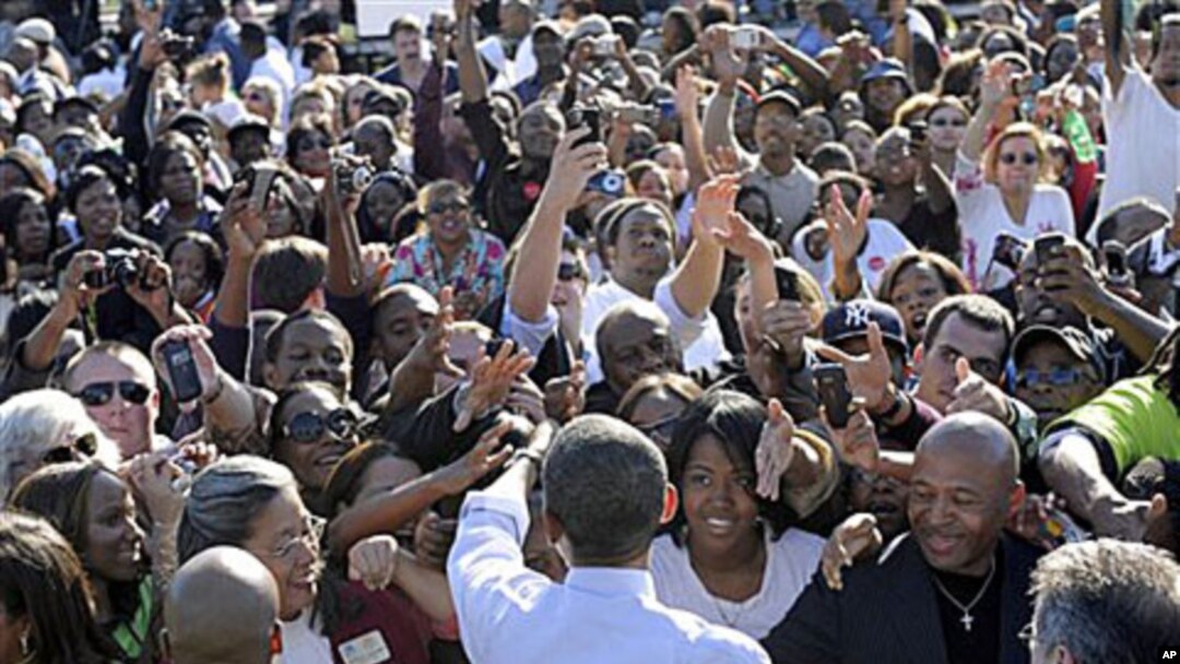 In this 7 Oct 2010 file photo, President Barack Obama greets people after speaking at a campaign rally for Maryland Gov. Martin O'Malley at Bowie State University in Bowie, Md.
