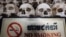 Human skulls are displayed in the stupa of Choeung Ek, a former Khmer Rouge "killing field" dotted with mass graves about nine miles (15 kilometers) south of Phnom Penh, Cambodia.