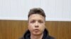 Belarusian blogger Raman Pratasevich, detained when a Ryanair plane was forced to land in Minsk, is said to be seen in a pre-trial detention facility in Minsk, Belarus May 24, 2021, in this still image taken from video. (Telegram@Zheltyeslivy/Reuters TV)