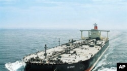 This undated handout picture released by Japanese shipping company Mitsui OSK Line on 29 Jul 2010 shows the oil tanker 'M.Star'.