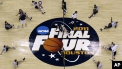 Butler players stretch during a practice for a men's NCAA Final Four semifinal college basketball game Friday, March 1, 2011, in Houston. Butler plays VCU on Saturday.