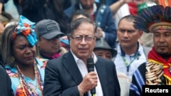 Colombian President-elect Gustavo Petro attends a symbolic swearing-in ceremony, in Bogota