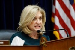FILE - Rep. Carolyn Maloney, D-N.Y., chair of the House Oversight Committee, speaks during a hearing on the coronavirus on Capitol Hill in Washington, March 11, 2020.