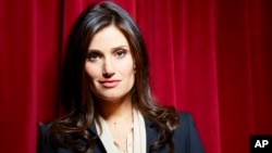 Tony Award winning actress, singer and Oscar-Nominated songwriter, Idina Menzel, who will perform the hit song "Let It Go" from the "Frozen" soundtrack at the Academy Awards, poses for a portrait, on Feb. 25, 2014 in New York. 