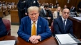 Former U.S. President Donald Trump attends his trial for allegedly covering up hush money payments linked to extramarital affairs, at Manhattan Criminal Court in New York on May 2, 2024.