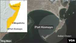 Kota Pelabuhan Kismayo, Somalia (Foto Peta: Bing). Militer Kenya telah memasuki kota pelabuhan ini untuk merebut kembali kota itu dari militan terkait al-Qaida.