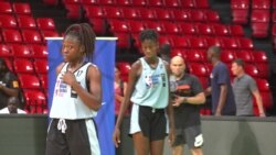 Iris was scouted by the program from her local team in Gabon. (E. Sarai/VOA)