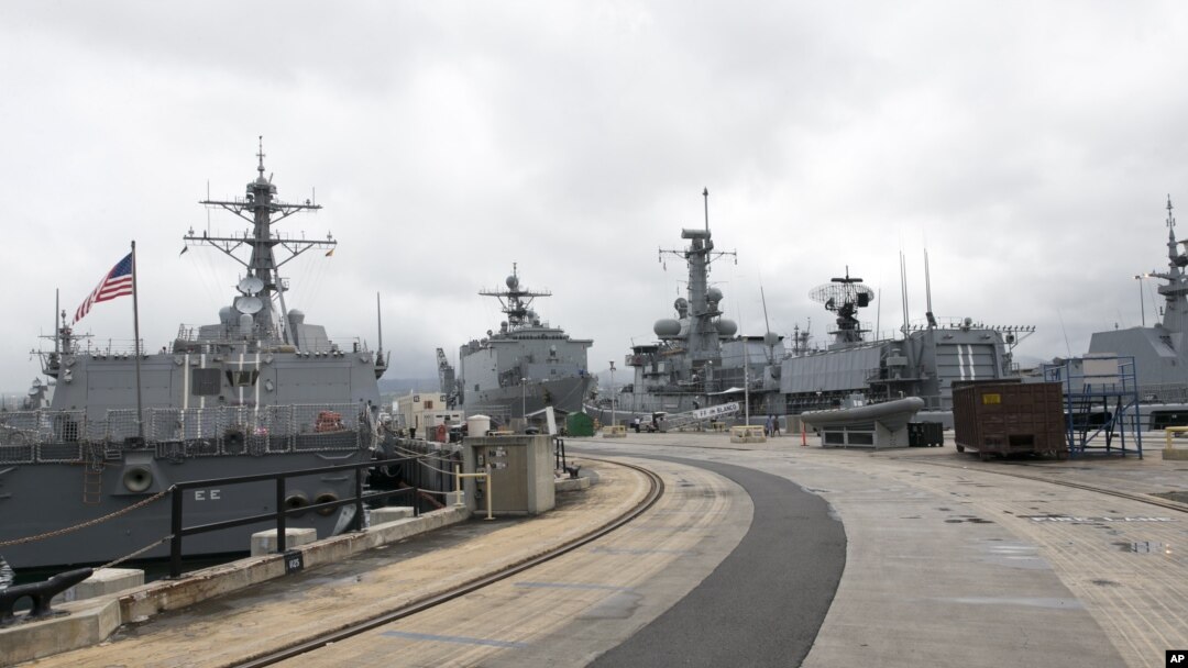 Naval ships from various countries are docked at Hawaii's Joint Base Pearl Harbor-Hickam, Oahu, Hawaii, July 5, 2014. 