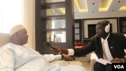 Gambian President Adama Barrow speaks with VOA's Sainey Marenah in Senegal, Jan. 22, 2017.