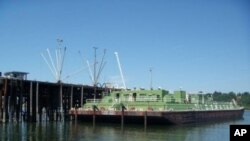 In the event of a major US earthquake, gasoline resupply may be dependent on petroleum barges like this one.
