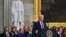 President Donald Trump speaks during the 60th Presidential Inauguration in the Rotunda of the U.S. Capitol in Washington, Jan. 20, 2025. 