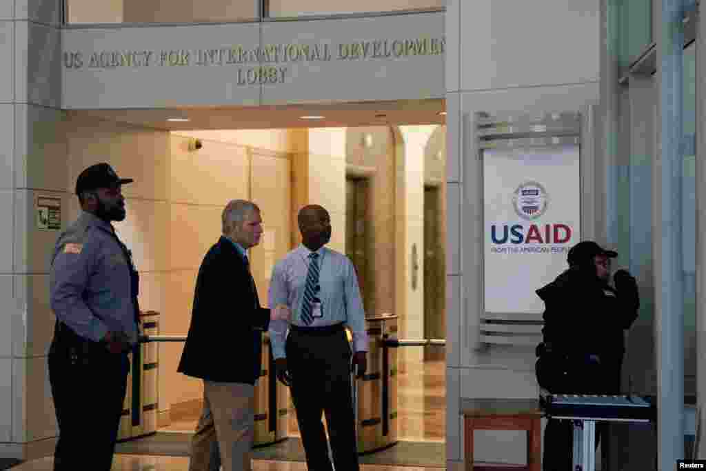 Security unit   work, arsenic  the USAID gathering  sits closed to employees aft  a memo was issued advising bureau  unit   to enactment    remotely, successful  Washington.