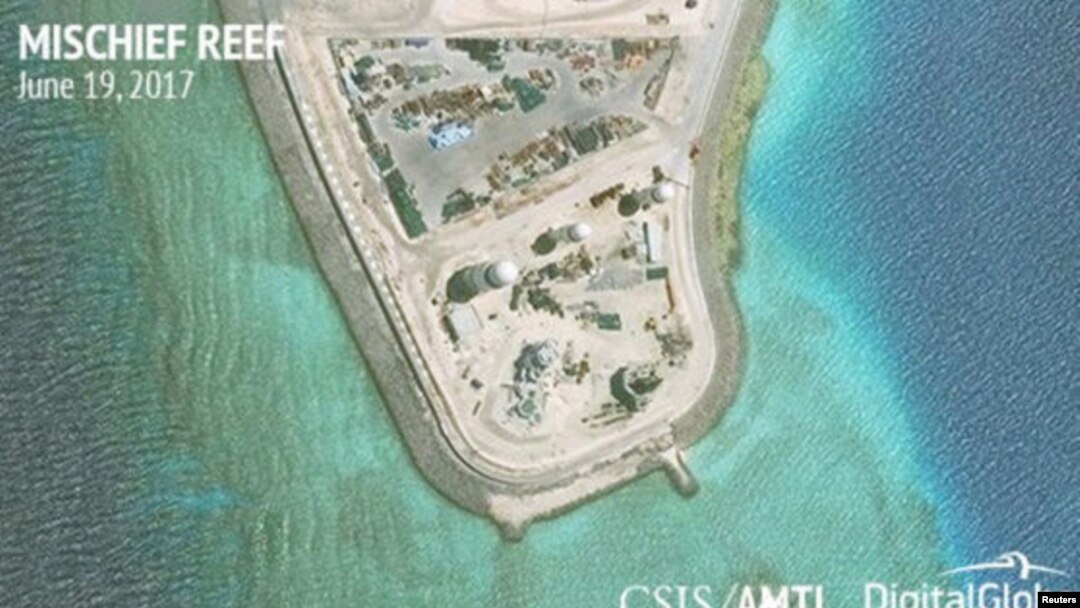 Mischief Reef di Kepulauan Spratly, pulau reklamasi China di Laut China Selatan yang dipersengketakan (foto: dok). 