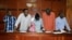 Suspects, left to right, Osman Ibrahim, Oliver Muthee, Gladys Kaari, Guled Abdihakim and Joel Nganga stand in the dock inside the Mililani Law Courts where they appeared in connection with the attack at the DusitD2 complex, in Nairobi, Kenya, Jan. 18, 2019.