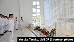 JMSDF wreath laying ceremony at the USS Arizona