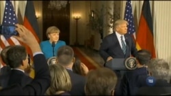 Дональд Трамп подякував Анґелі Меркель за її лідерство у вирішенні конфлікту на сході України. Відео