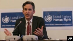United Nations Special Rapporteur David Kaye speaks about the situation of the right to freedom of opinion and expression in Turkey, in Ankara, Turkey, Friday, Nov. 18, 2016.