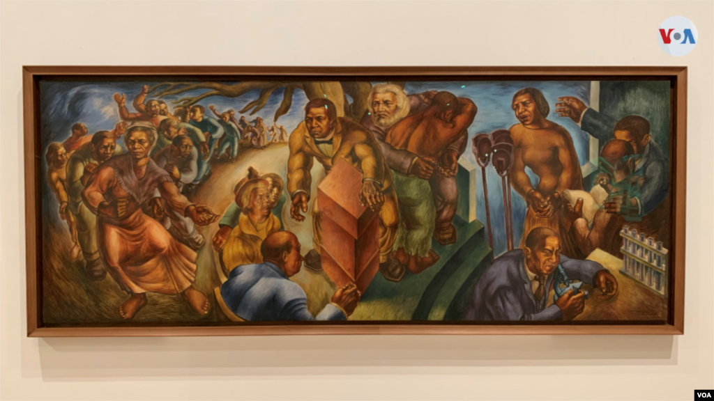 Pintores afroamericanos como Aaron Douglas, Charles White y Hale Woodruff se inspiraron en la celebración de los muralistas de la lucha del pueblo mexicano por la emancipación de la tiranía del gobierno autocrático. Esta es una obra de&nbsp;White: Progreso del negro americano: cinco grandes negros americanos, 1939&ndash;40.