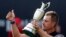 Henrik Stenson of Sweden holds up the trophy to the crowd after winning the British Open Golf Championships at the Royal Troon Golf Club in Troon, Scotland, July 17, 2016.