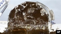 크게 부서진 사고기 잔해 (자료사진)