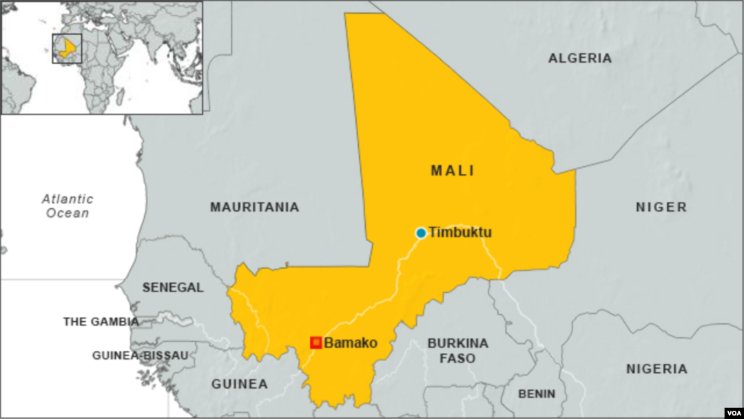Peta wilayah Timbuktu di Mali, Afrika (Foto: ilustrasi)