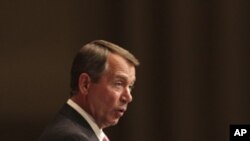 U.S. House Speaker John Boehner addresses the Economic Club of New York, Monday, May 9, 2011.