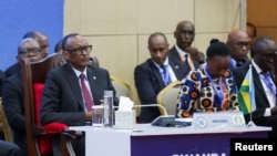 Rwandan President Paul Kagame attends a joint summit of the Southern African Development Community and the East African Community to discuss the conflict in eastern DRC, in Dar es Salaam, Tanzania, on Feb. 8, 2025.