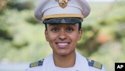 In this Aug. 3, 2017, image provided by the U.S. Army, West Point Cadet Simone Askew poses for a photo.