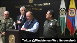 Ministro de Defensa de Colombia Luis Carlos Villegas rinde informe sobre reducción de homicidios en Colombia. Foto Twitter @Mindefensa